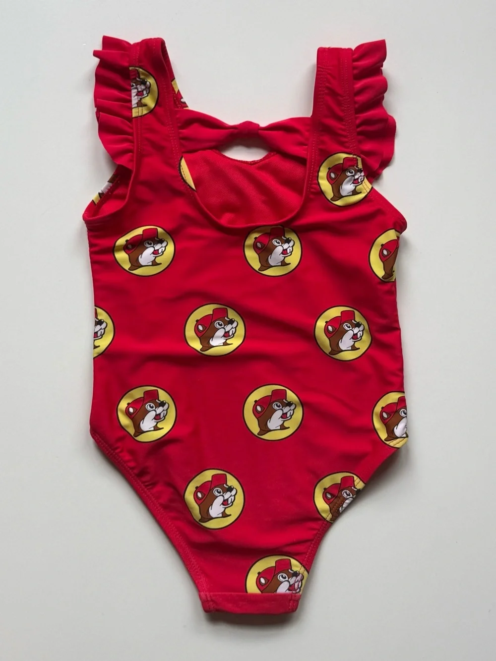 Buc-ees Girls Logo Mascot One-Piece Swimsuit - Size 3T
